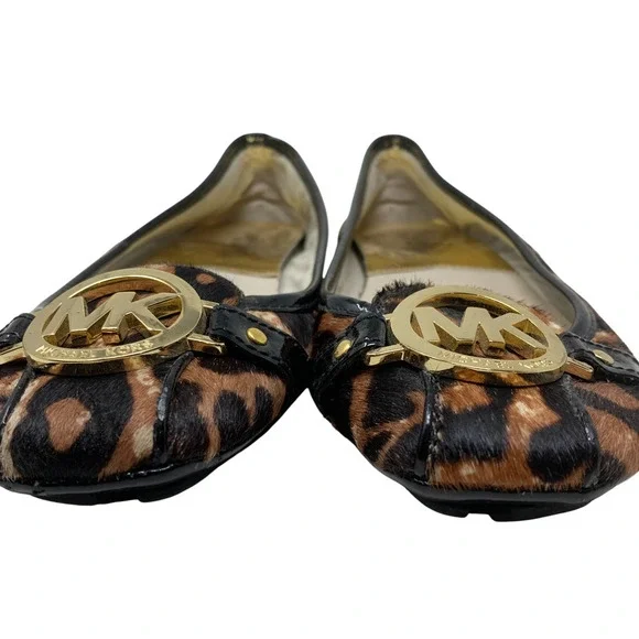 Michael x Michael Kors Fulton Leopard Calf Hair Driving Moccasins Flats Sz 6.5 - Picture 7 of 12